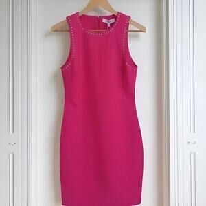 LIKELY Manhattan Studded Sleeveless Mini Dress Fuchsia 6 NWT